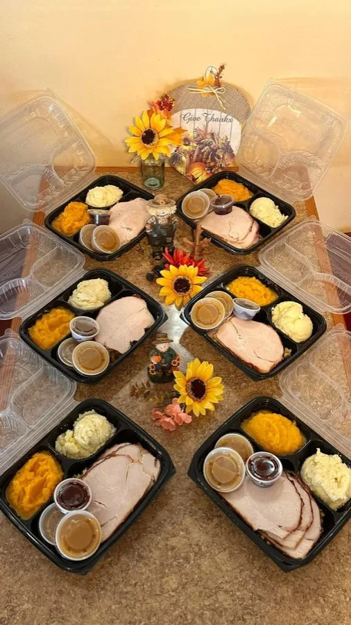 Holiday turkey dinner takeout trays at Apazidis Family Restaurant